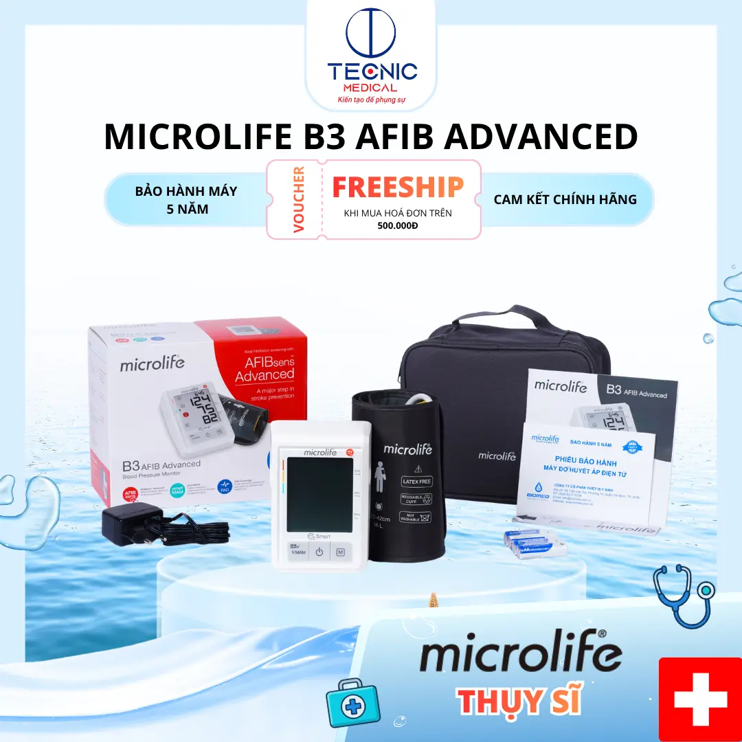 Máy Đo Huyết Áp Cảnh Báo Sớm Nguy Cơ Đột Quỵ – Microlife B3 AFIB Advance